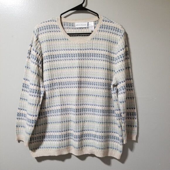 Alfred Dunner Stripe Crew Neck Sweater Women's XL - Picture 1 of 6